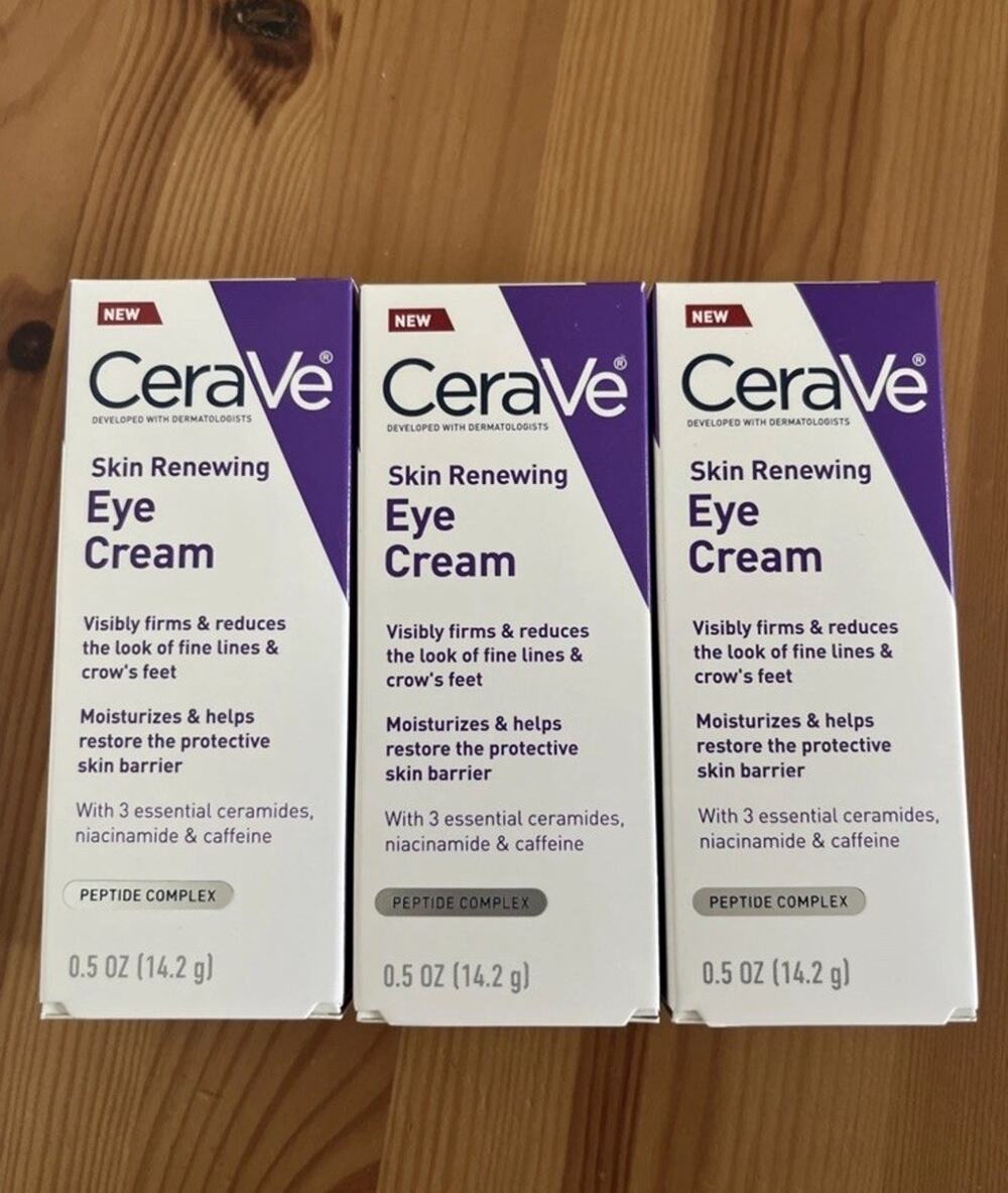Cerave Skin Renewing Eye Cream 0.5 oz Anti-Aging Skin Care New Boxed. 3 Pack